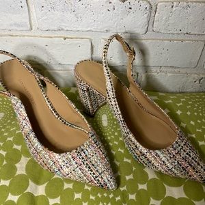Tweed Banana Republic slingbacks